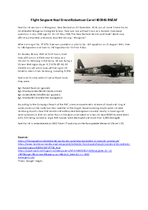 A preview of a PDF biography for Carrel, Noel Ernest Robertson